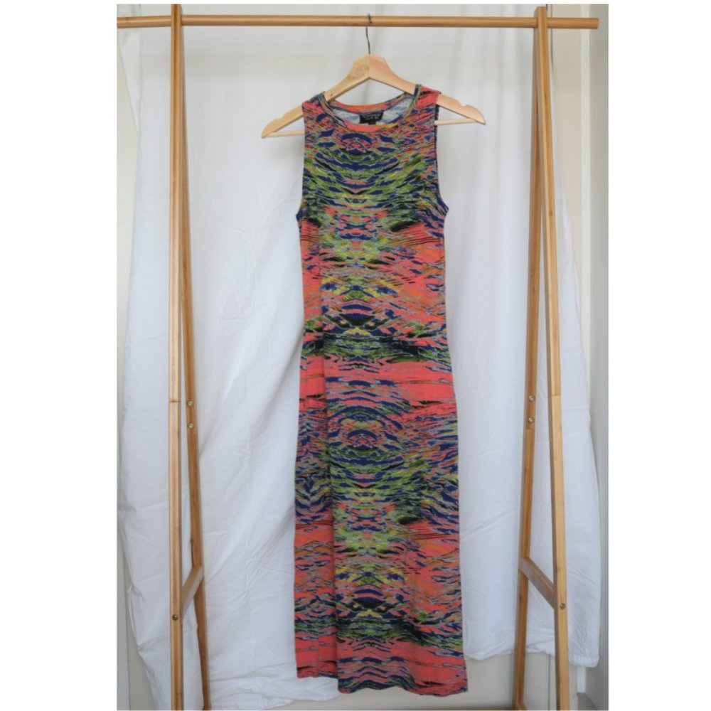 TOPSHOP psychedelic midi bodycon dress